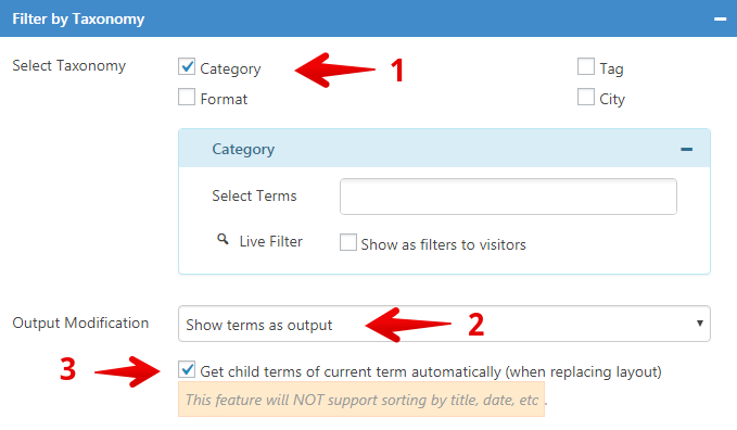 CVP - show subcategories on category archive page